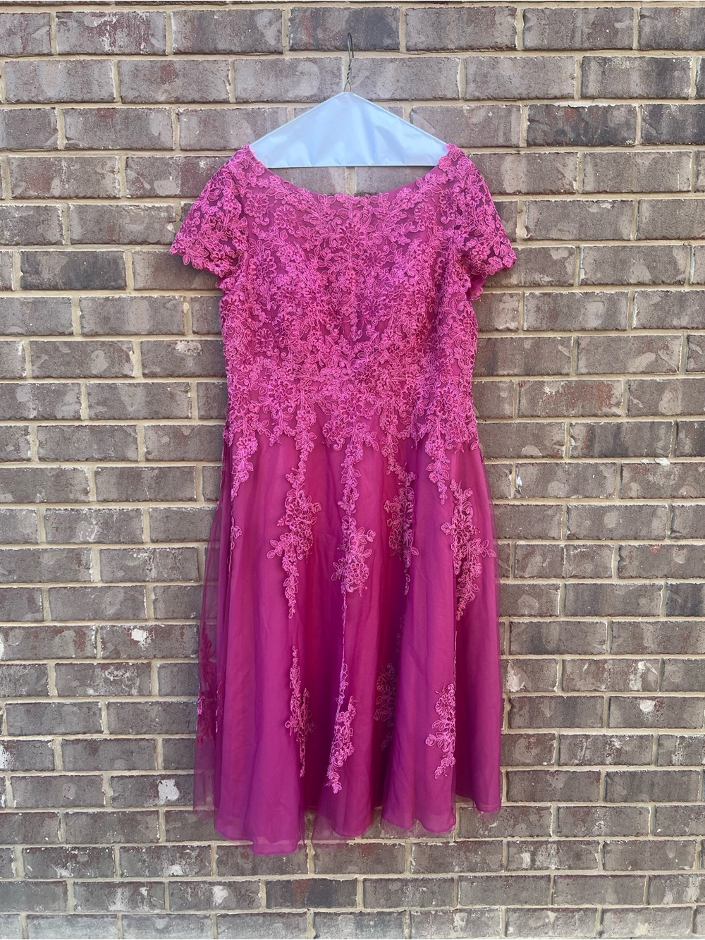 JJs House Fuchsia Lace Midi Dress